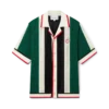 Stribet mesh-skjorte