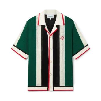 Stribet mesh-skjorte