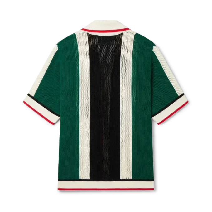 Stribet mesh-skjorte