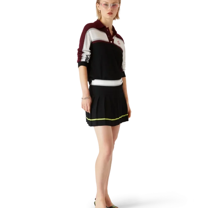 Stribet oversized langærmet Poloshirt Stribet oversized langærmet Poloshirt