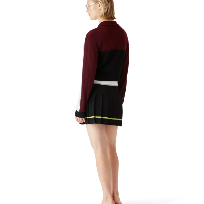 Stribet oversized langærmet Poloshirt Stribet oversized langærmet Poloshirt