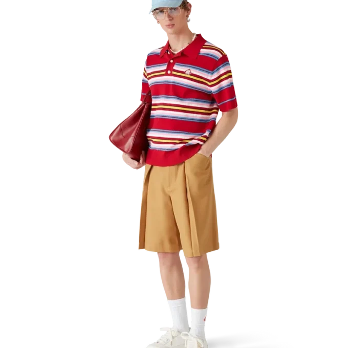 Stribet oversized poloshirt Stribet oversized poloshirt