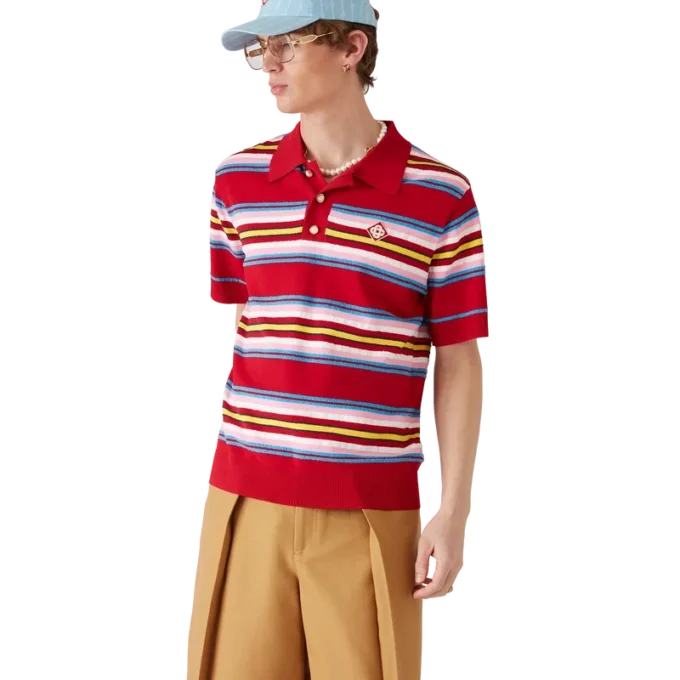 Stribet oversized poloshirt Stribet oversized poloshirt