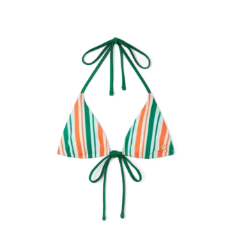 Stribet string-bikinitop