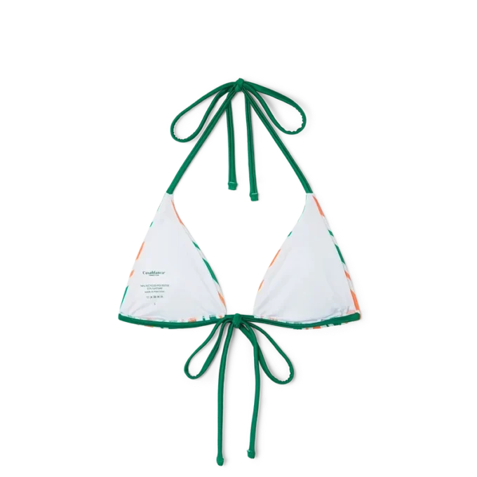 Stribet string-bikinitop