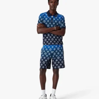 Strikkede shorts med monogram i farveovergang