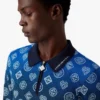 Strikket kortærmet poloshirt med monogram i farveovergang