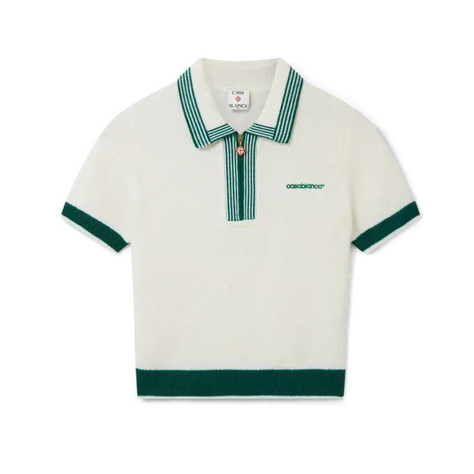 Strikket tennis-poloskjorte Strikket tennis-poloskjorte
