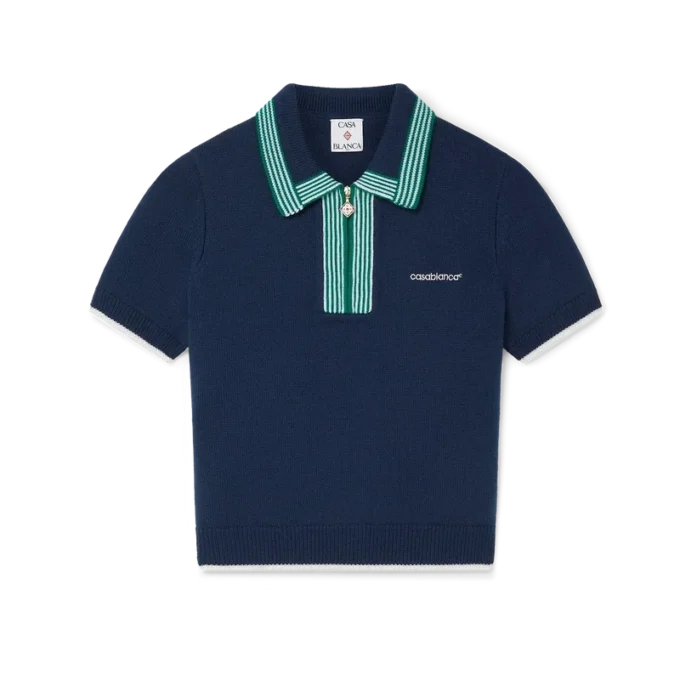Strikket tennis-poloskjorte Strikket tennis-poloskjorte