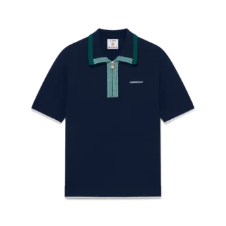 Strikket tennis-poloskjorte