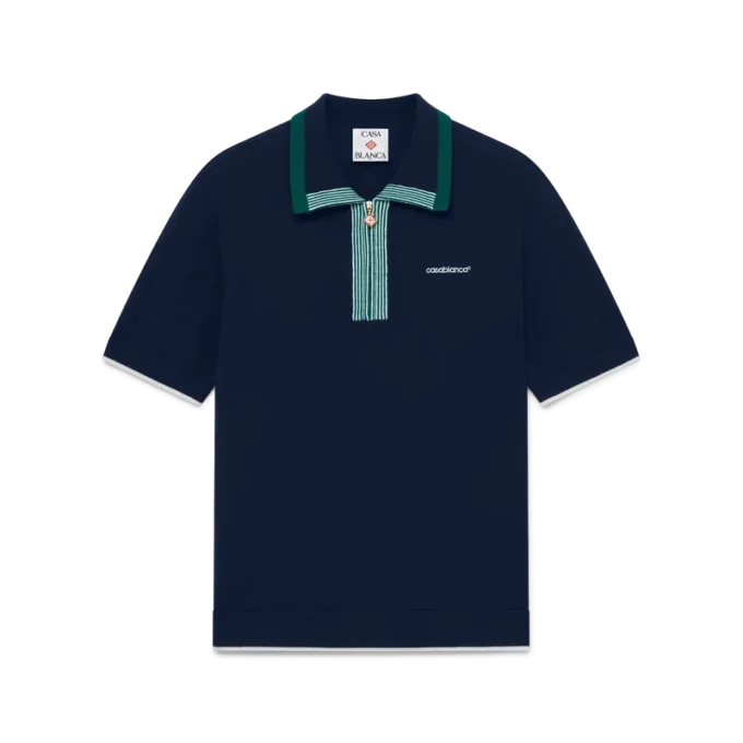 Strikket tennis-poloskjorte Strikket tennis-poloskjorte