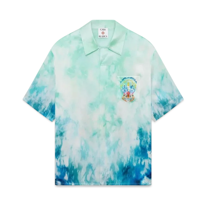 Surf Lotus kortærmet silke-skjorte