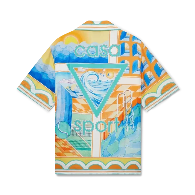 Surreal Pool kortærmet silke-skjorte Surreal Pool kortærmet silke-skjorte