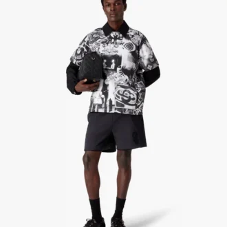 Sweatshorts med floktrykt Squash-logo