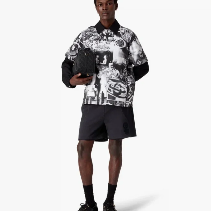 Sweatshorts med floktrykt Squash-logo