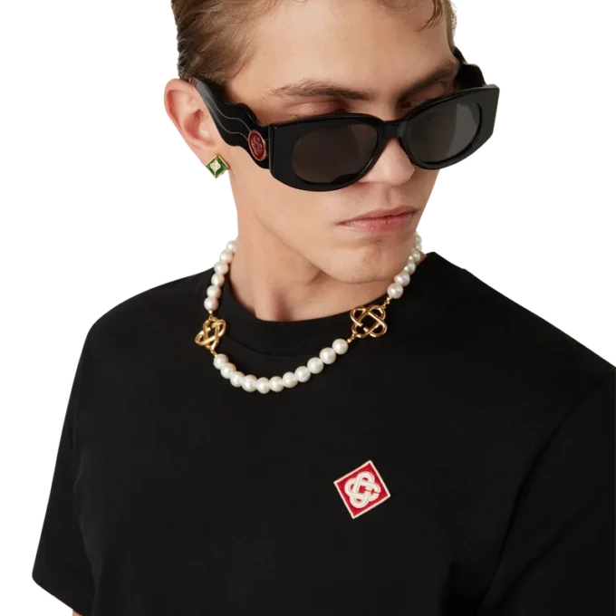 T-shirt med kort ærme og diamantlogo