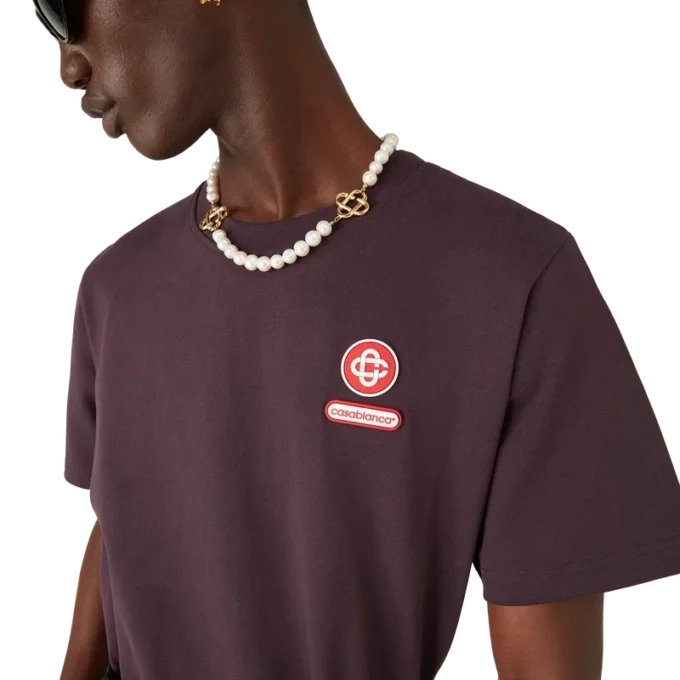 T-shirt med kort ærme og logo-patch T-shirt med kort ærme og logo-patch