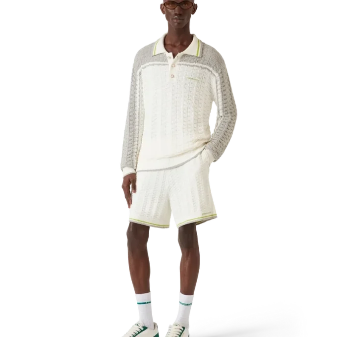Tennis Boucle langærmet poloshirt