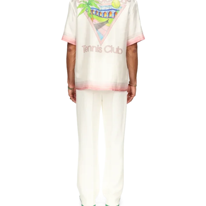 Tennis Club Icon kortærmet silke-skjorte med shorts