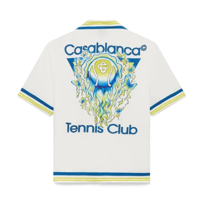 Tennis Club kortærmet silke-skjorte