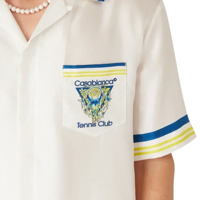 Tennis Club kortærmet silke-skjorte