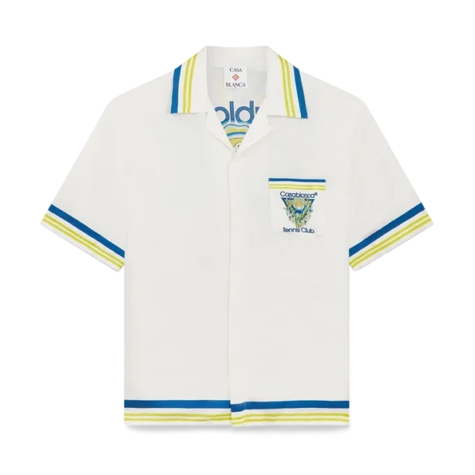Tennis Club kortærmet silke-skjorte