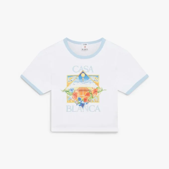 Tennis Landscape Ringer baby-T-shirt med korte shorts