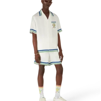 Tennis Mascot kortærmet skjorte i silketwill
