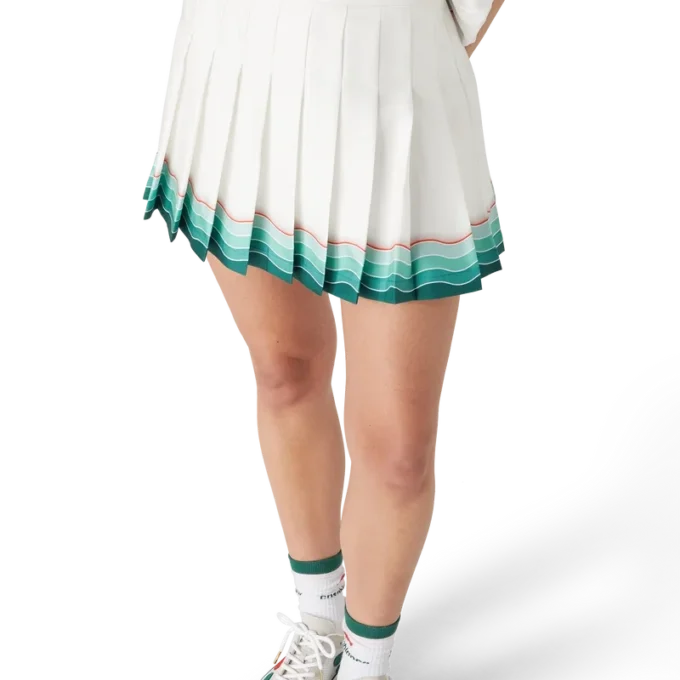 Tennis-plisseret silke-minidress