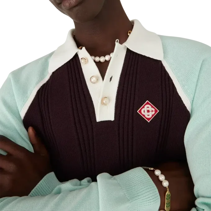 Tennis-poloshirt med lange ærmer