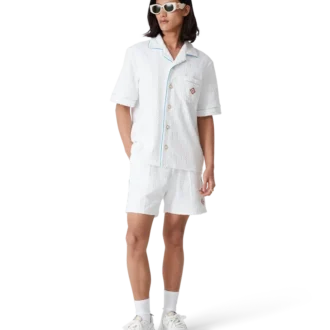 Tennisstribet frotté-skjorte