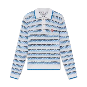 Tuck Stitch langærmet poloshirt