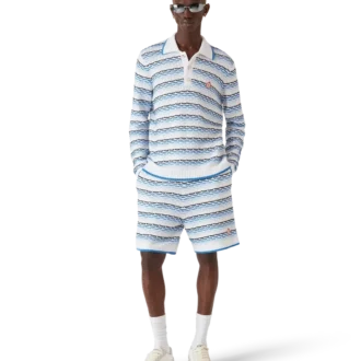 Tuck Stitch langærmet poloshirt