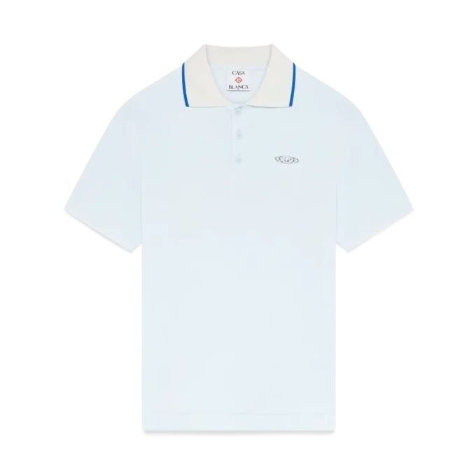Velour-poloskjorte med korte ærmer