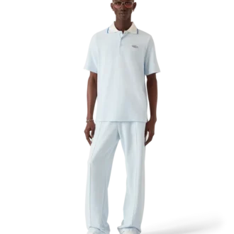 Velour-poloskjorte med korte ærmer