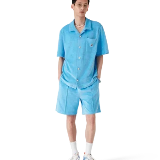 Velour-shorts med striber