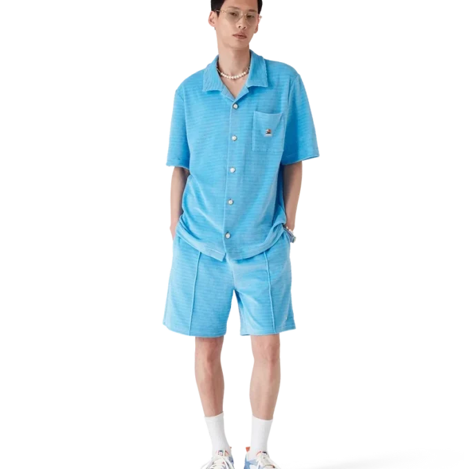Velour-shorts med striber