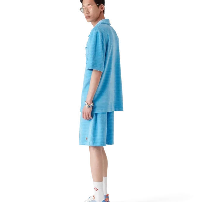 Velour-shorts med striber
