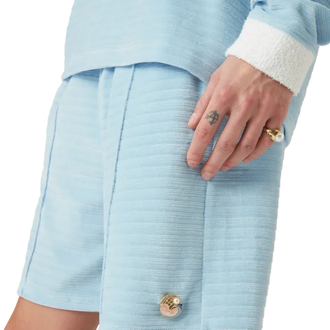 Velour-shorts med striber