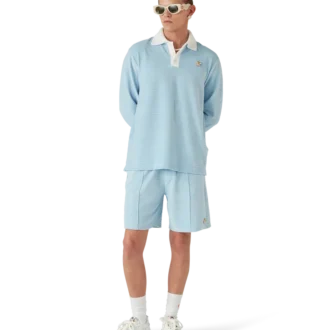 Velourstribet poloshirt