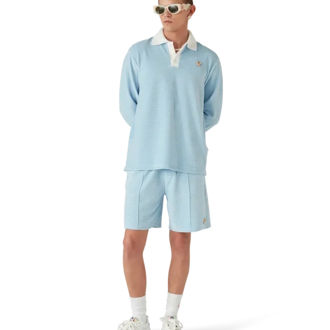 Velourstribet poloshirt