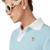 Velourstribet poloshirt