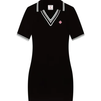 Viskose polo-kjol med V-hals