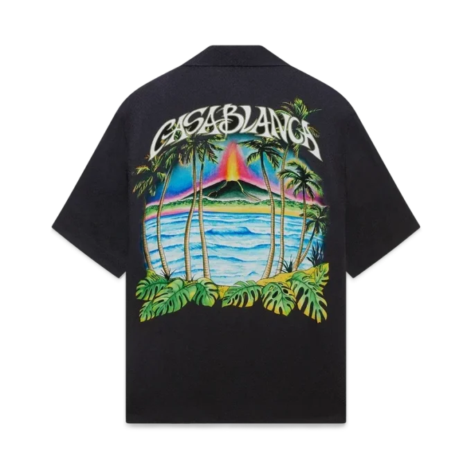 Volcano kortærmet klassisk skjorte i jacquard Volcano kortærmet klassisk skjorte i jacquard