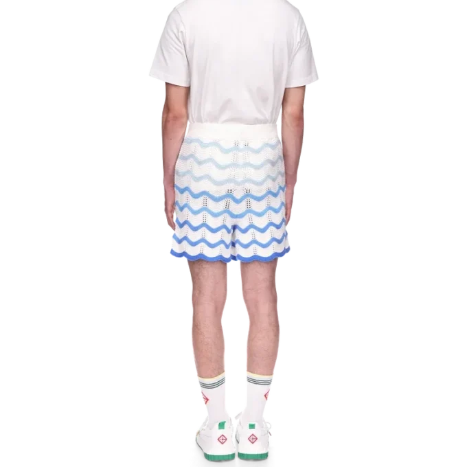 Wavy Gradient Crochet Shorts