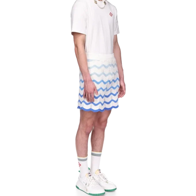 Wavy Gradient Crochet Shorts